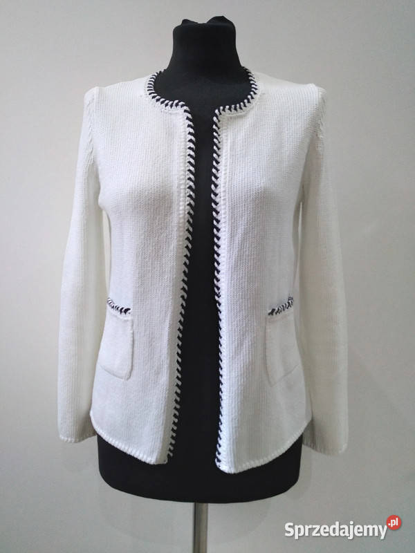 Sweterek bolerko damskie białyczarny rozmiar Ms świętokrzyskie