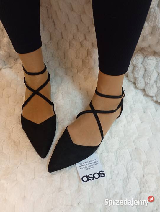40 ASOS Design Czarne baleriny wieczorowe z Kraków sprzedam