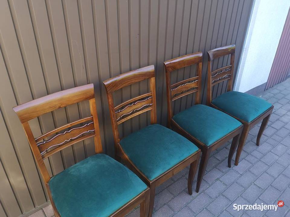 Krzesła 4 Sztuki Orzech ARTDECO Stare Antyk Swarzędz