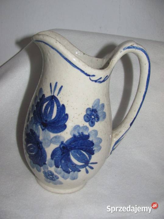 dzban z PRL niebieskie kwiaty Zamość