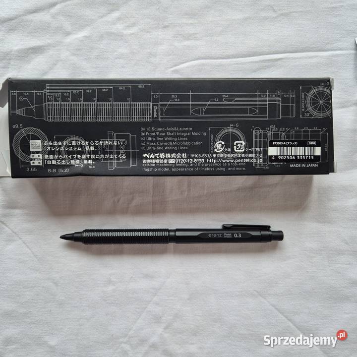 Orenz Nero Pentel 03 mm nowy Pozostałe