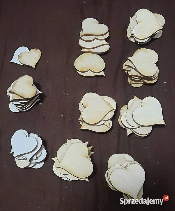 Serce drewniane wycięte ze sklejki 2mm do Piaseczno