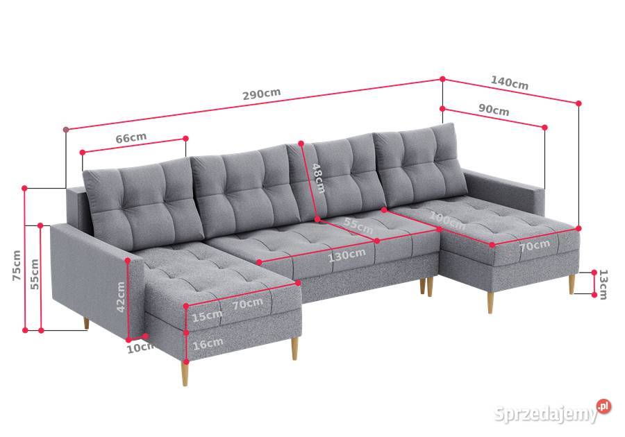 Narożnik skandynawski 290x140 U duży rozkładany Warszawa