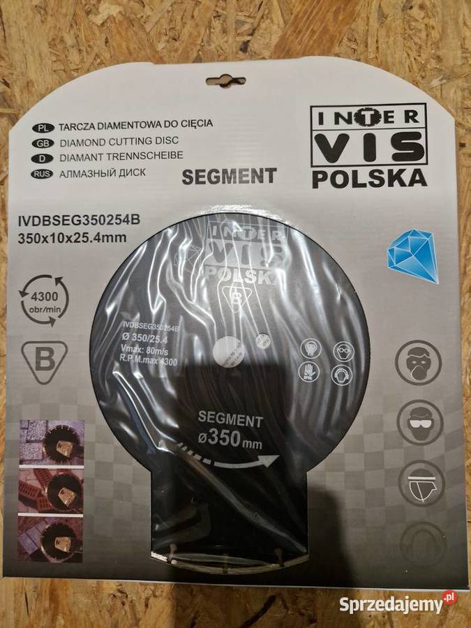 Tarcza diamentowa InterVis 350x254 mm segmentowa Głogowa sprzedam
