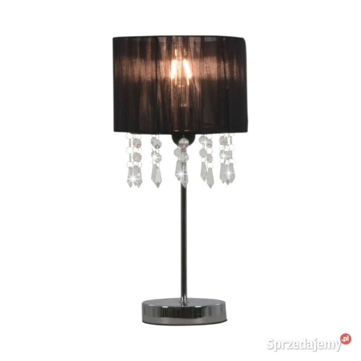 Lampka nocna stołowa Glamour z abażurem Biała Rawska