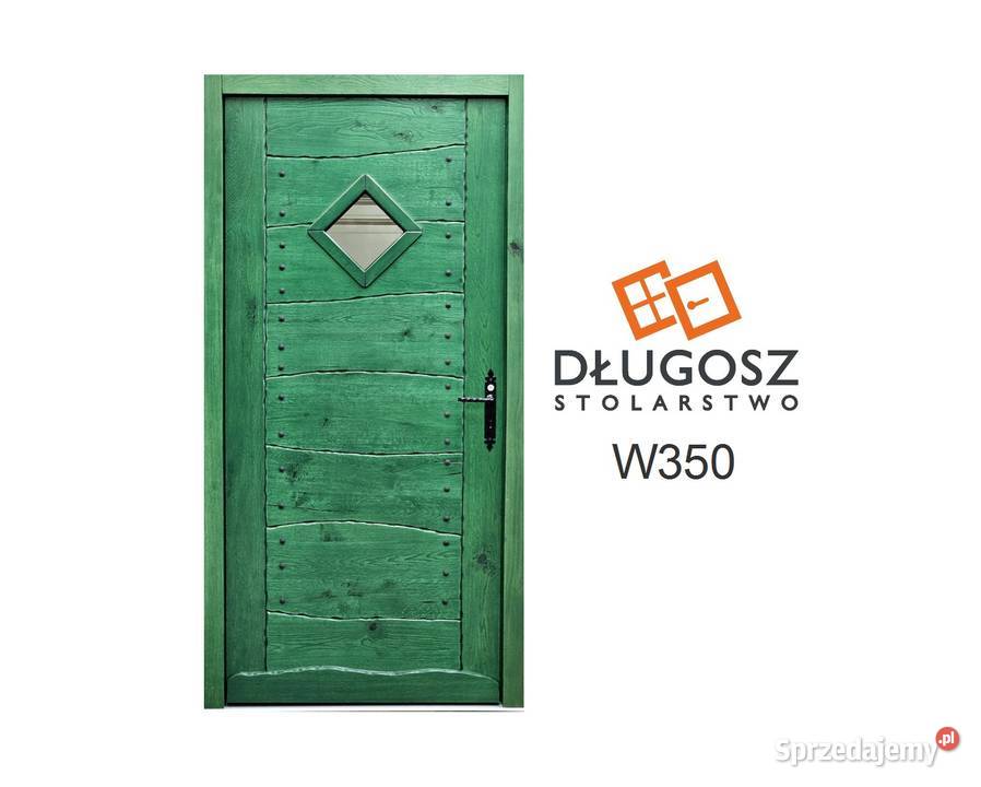 Drzwi DŁUGOSZ drewniane zewnętrzne wejściowe sprzedam