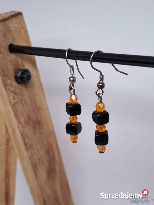 Kolczyki pomarańczowoczarne Warszawa