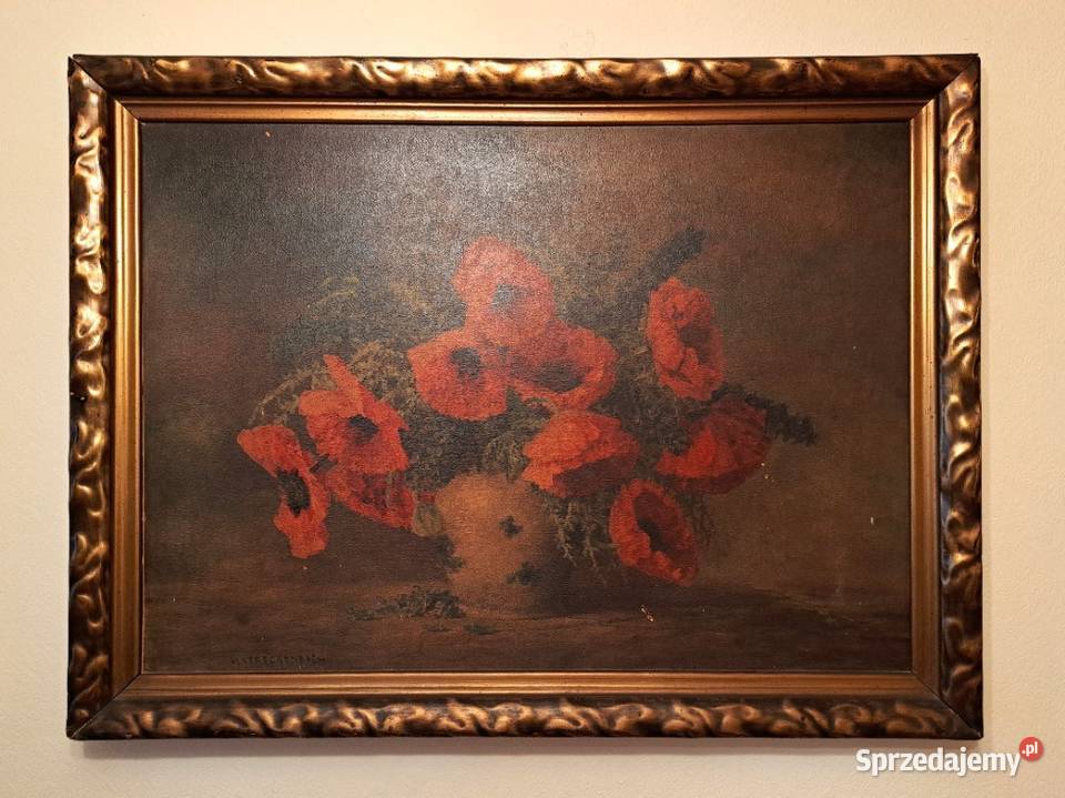 Obraz Streckenbach martwa natura maki w wazonie Wrocław sprzedam