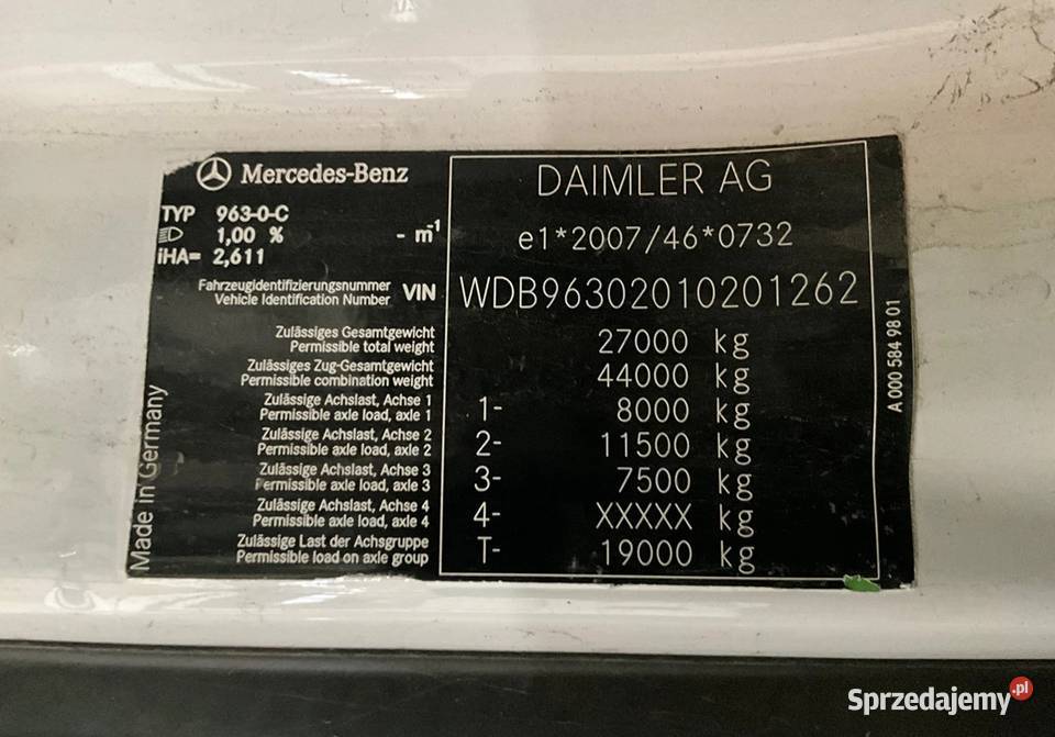 Hskowiec 6x2 Eur 6 Mercedes Actros 2543 Rok produkcji 2017 Warszawa