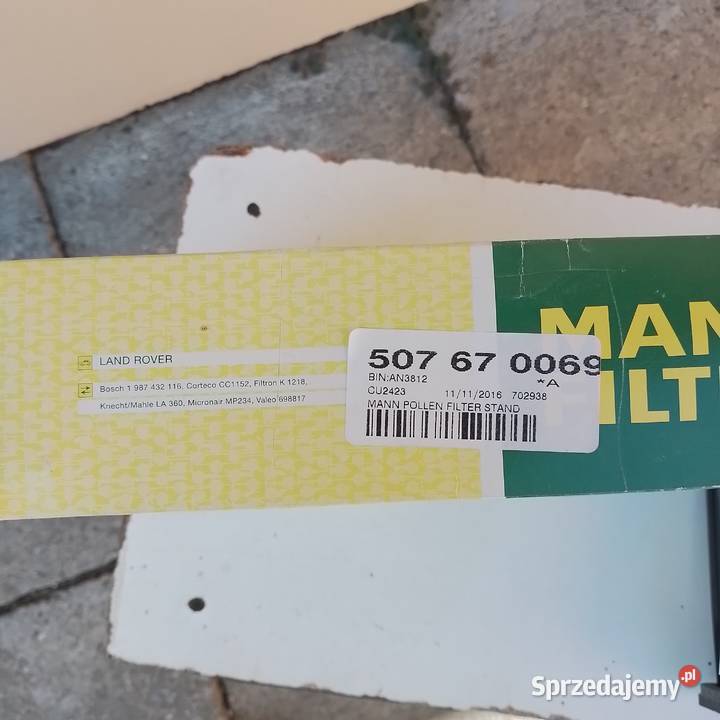 Filtr kabinowy land rover