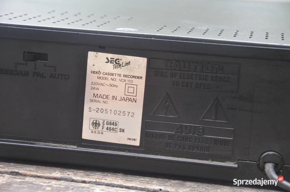 SEG VCR 110 Magnetowi Video Uszkodzony Ładny Magnetowidy podkarpackie sprzedam