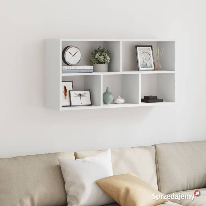 Półka ścienna biała 100x25x50 materiał