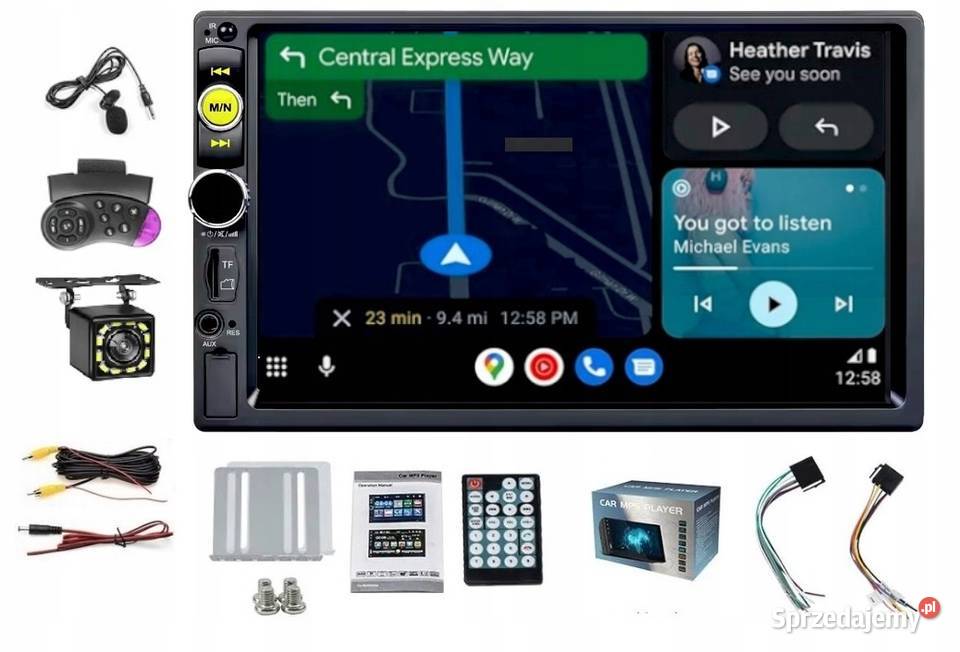 RADIO samochodowe Bluetooth 2din usb DOTYK AUX 7 Elektronika