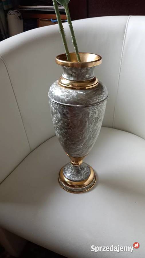 Wazon metalowy białozłoty Warszawa