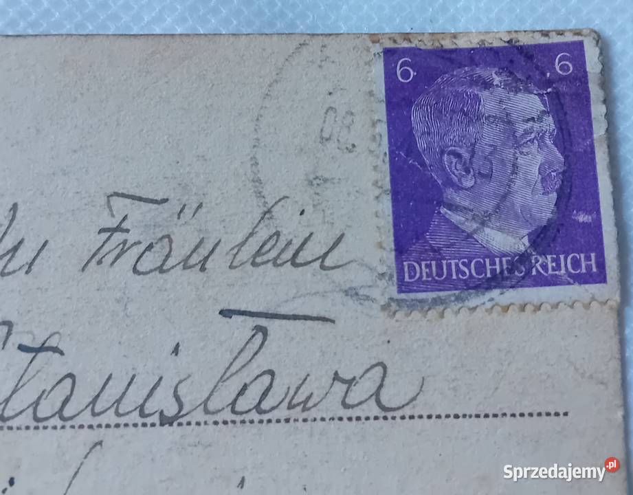 Pocztówka imieninowa Wartheland 1942 r z obiegu wielkopolskie Koźminek