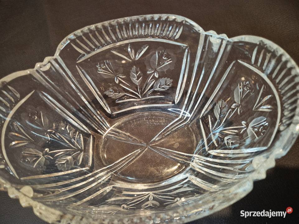 Kryształowa misa w kwiaty PRL antyk Namysłów sprzedam