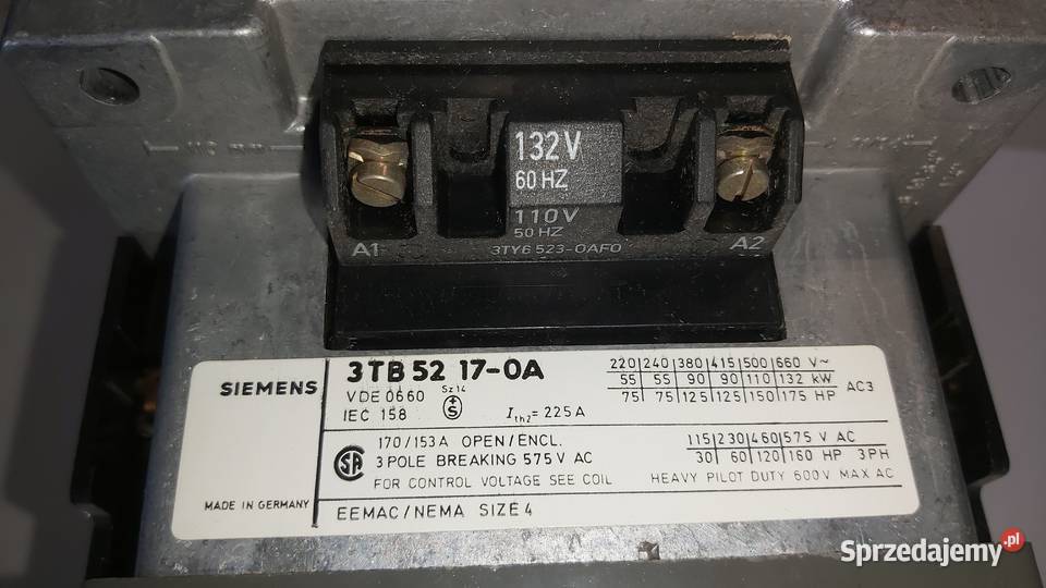 Stycznik 3TB52 SIEMENS 110V 50Hz Wyszków