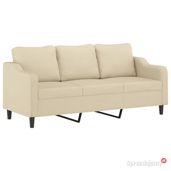 3osobowa sofa z poduszkami kremowa 180 tkanina mazowieckie Warszawa