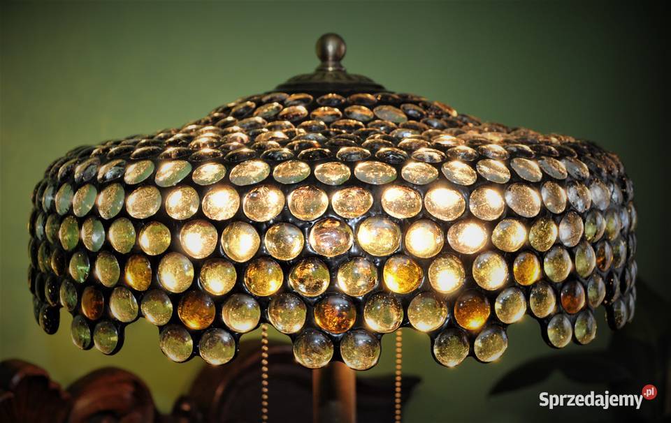 Piękna stara lampa klosz z kaboszonów Antyki Wysoka