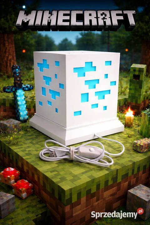 Minecraft Lampka Nocna LED Dekoracja Stojąca 3D Gorzów Wielkopolski