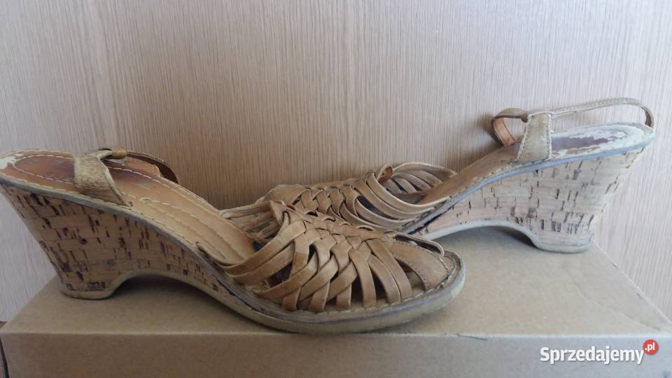 Sandałkisandały skórzane na koturnie Łódź
