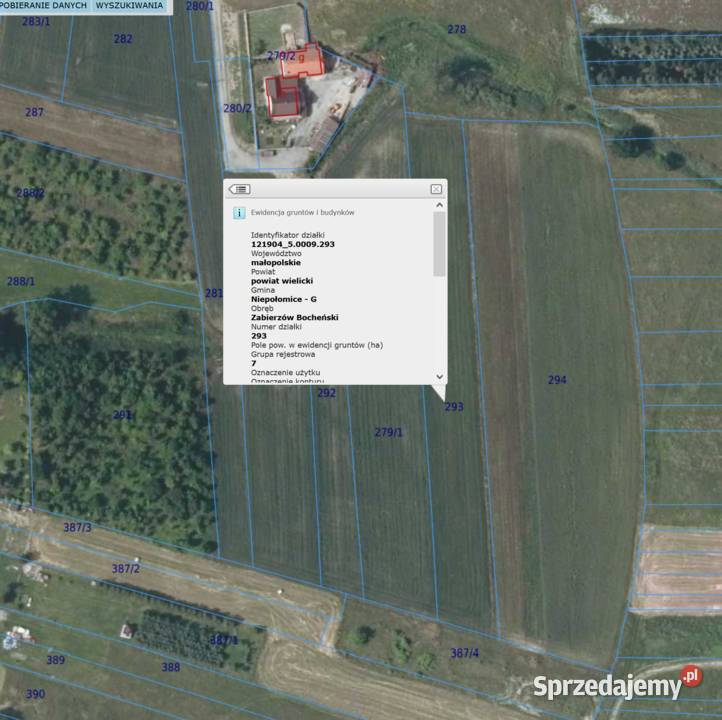 Sprzedam Działką Rolna 19 Ar 32zł/m2 Zabierzów Bocheński