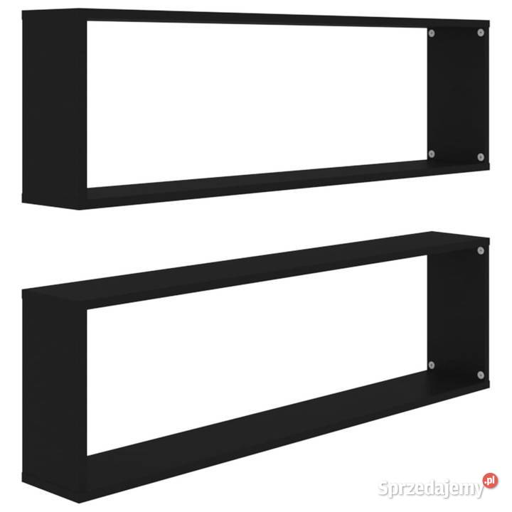 Półki ścienne kostki 2 czarne 100x15x30 WM807082