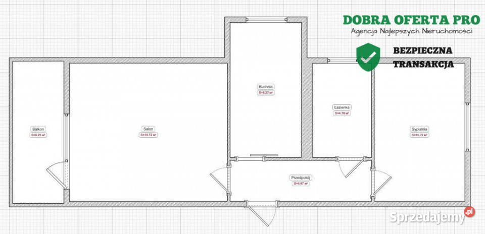 Słoneczne 485 m z loggią możliwość 3 pokoi Rok budowy 1998 Gdańsk