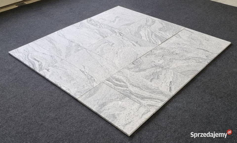 Płytki granit Viscount White płomieniowane taras Bielawa