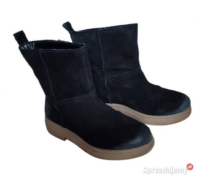 Czarrne botki zamszowe ocieplane r 37 Gdańsk