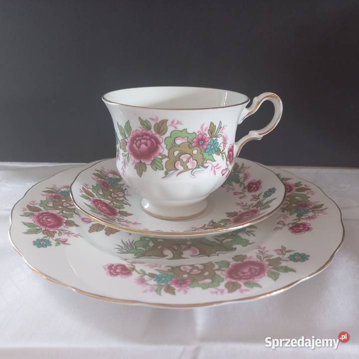 Queen Anne angielska porcelana zestaw trio Gryfino
