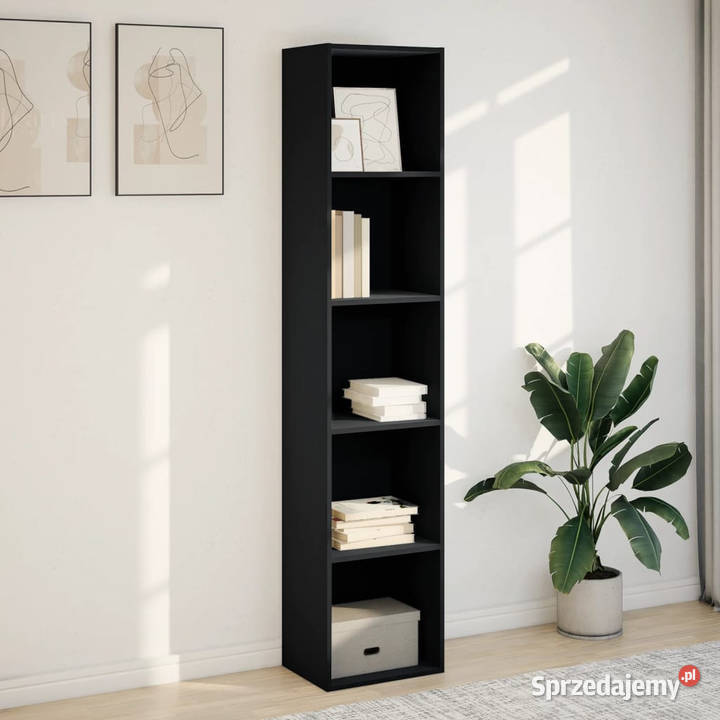 Regał na książki czarny 40x30x189 materiał