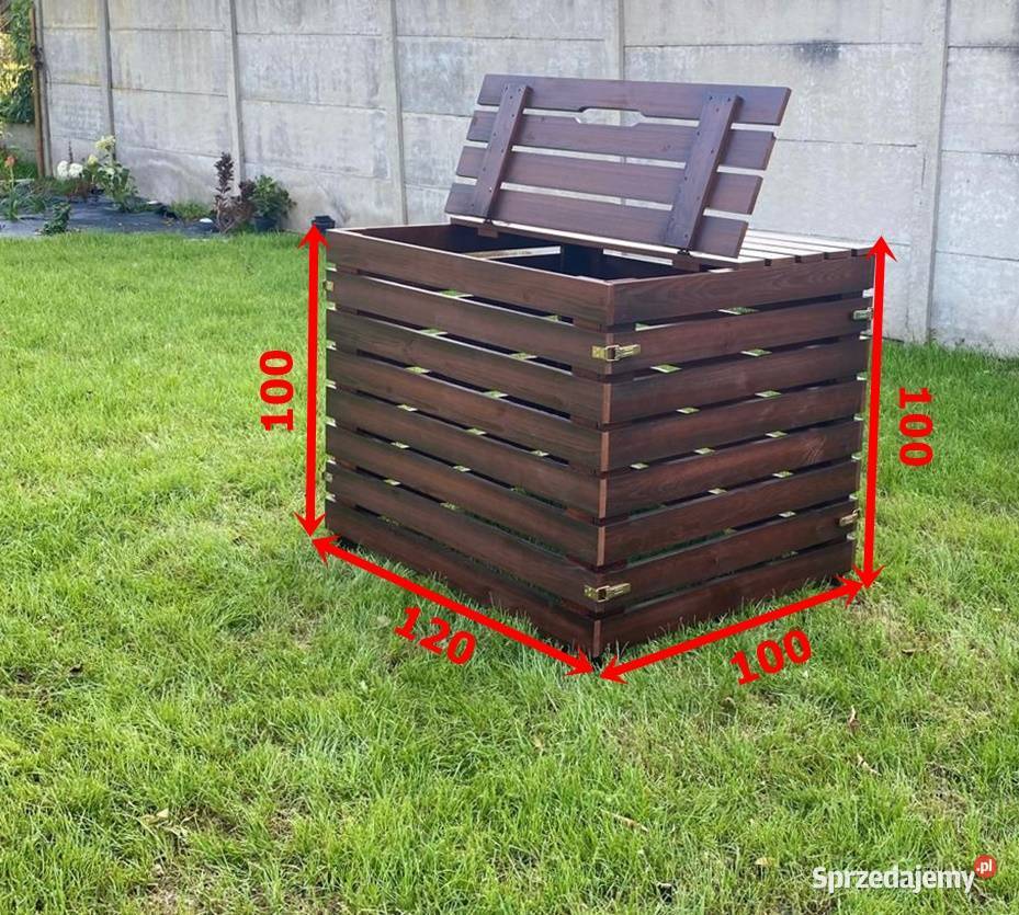 Duży Komopstownik Drewniany z Pokrywą 1200L Kraków