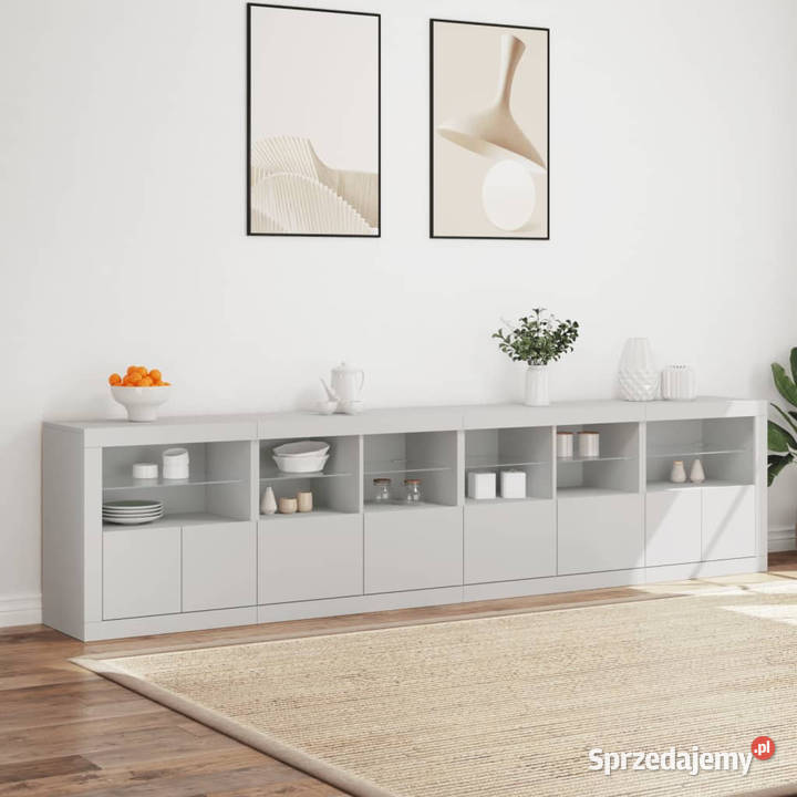 Szafka z oświetleniem LED biała 283x37x67 Warszawa