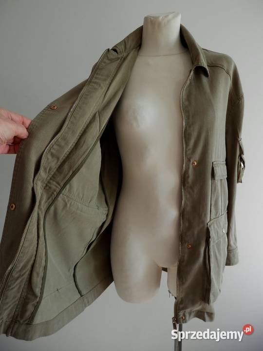 Kurtka Lekka w stylu Military Oliwkowa Lyocell sprzedam