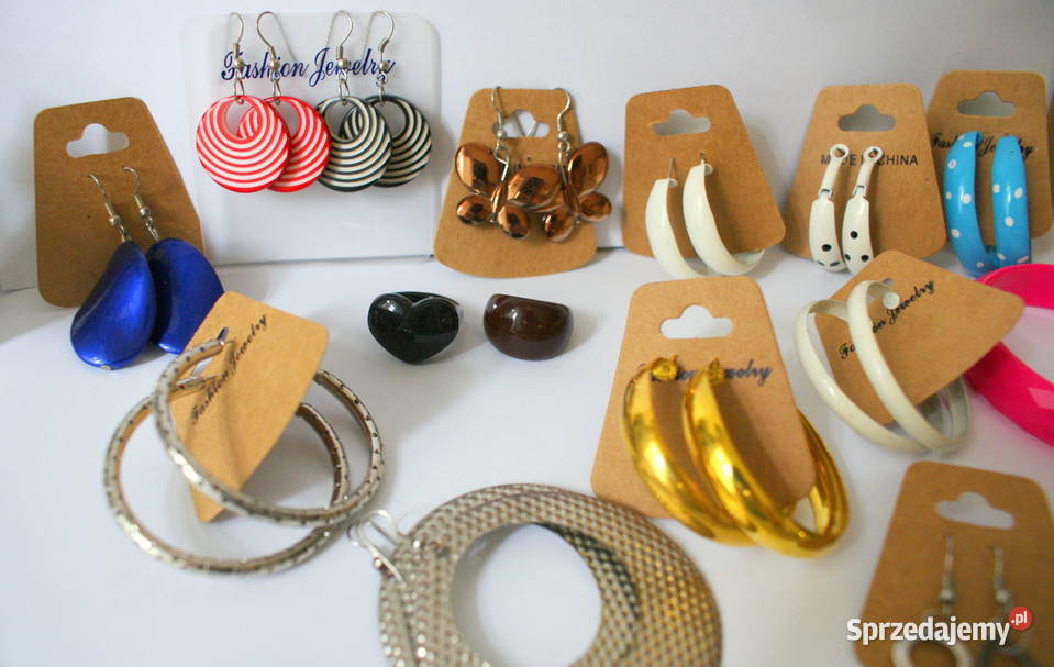 57 zestaw komplet biżuterii kolczyki zlote Krosno