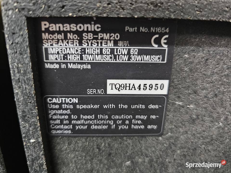Kolumny stereo Panasonic SBPM20 Ładne wysyłka Kraków