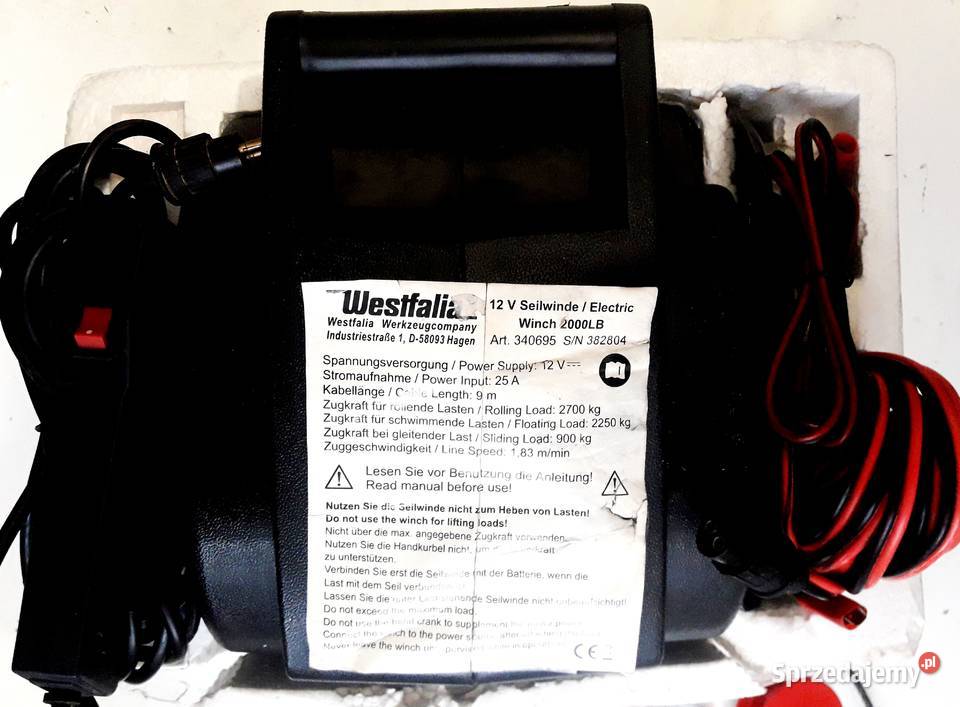 Wyciągarka elektryczna 12V przenośna Wciągarki sprzedam