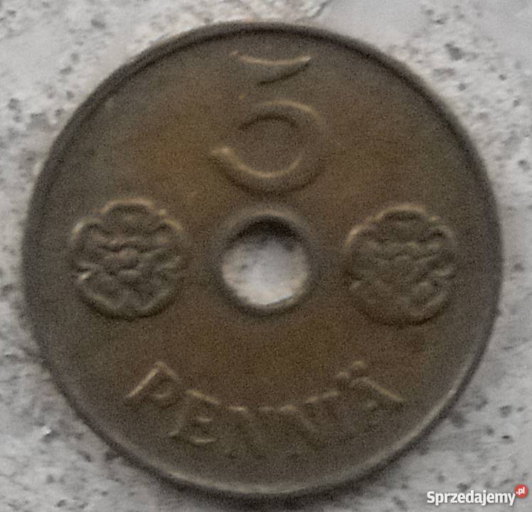 FINLANDIA5 PENNIA1942 r Z OTWOREM Legionowo