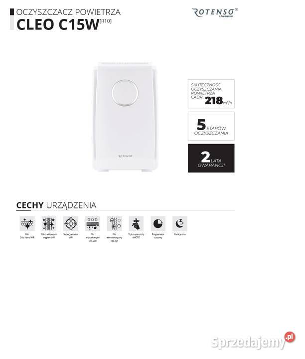 Oczyszczacz powietrza Rotenso Cleo C15W mazowieckie Warszawa