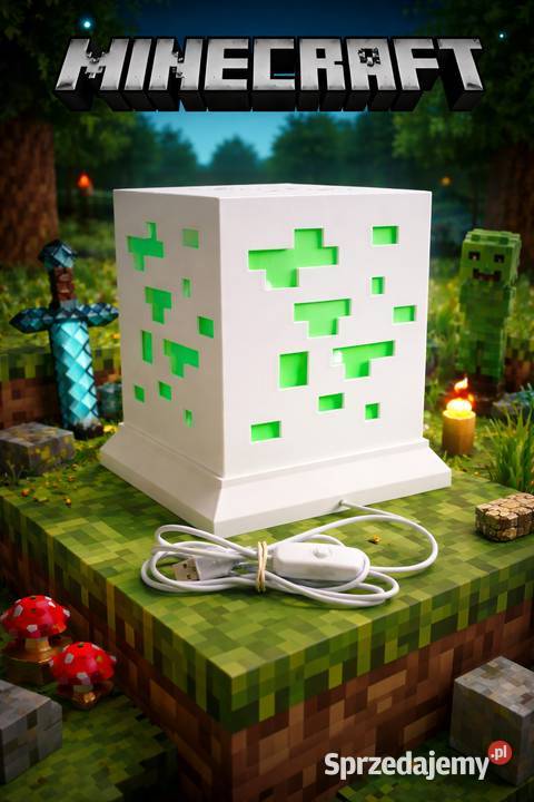 Minecraft Lampka Nocna LED Dekoracja Stojąca 3D Gorzów Wielkopolski sprzedam