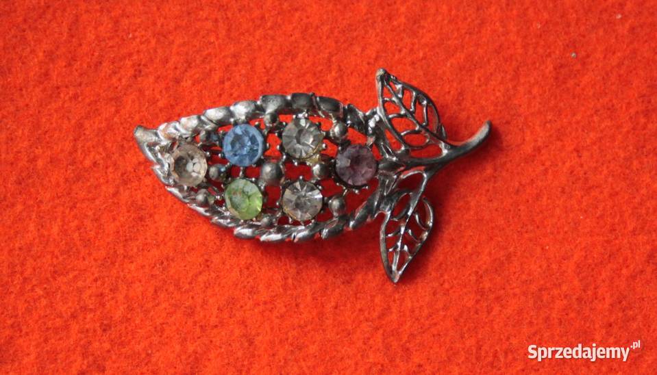 Stara angielska broszka kolorowa gałązka małopolskie sprzedam