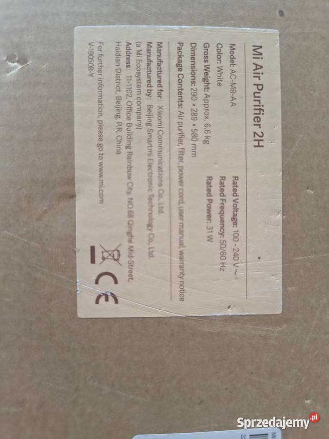 Oczyszczacz powietrza Xiaomi Mi air Purifiner 2H Pozostałe