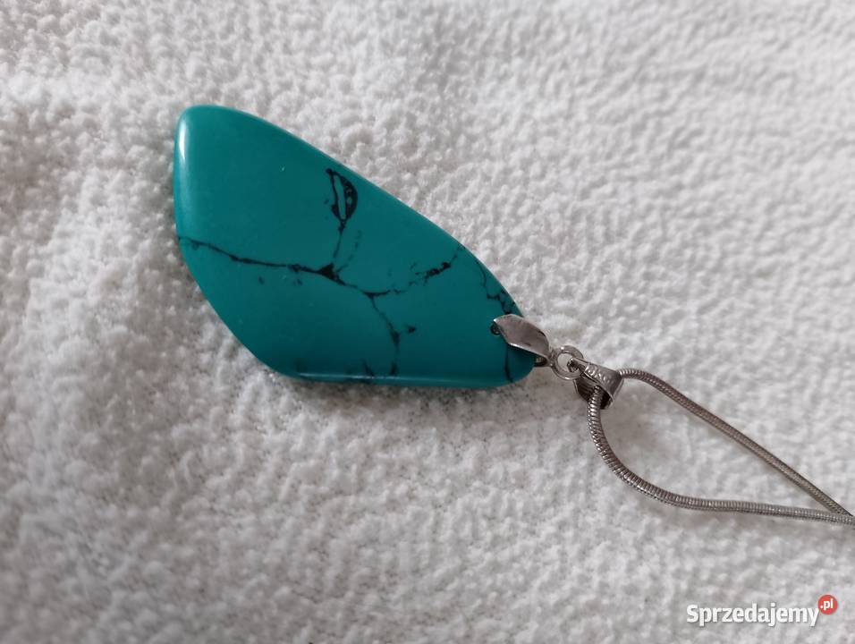 NASZYJNIK z turkusową zawieszką i łańcuszkiem Oborniki
