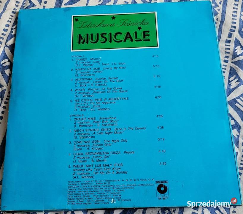 Zdzisława Sośnicka Musicale płyta winylowa z płyta winylowa Muzyka Chełmno