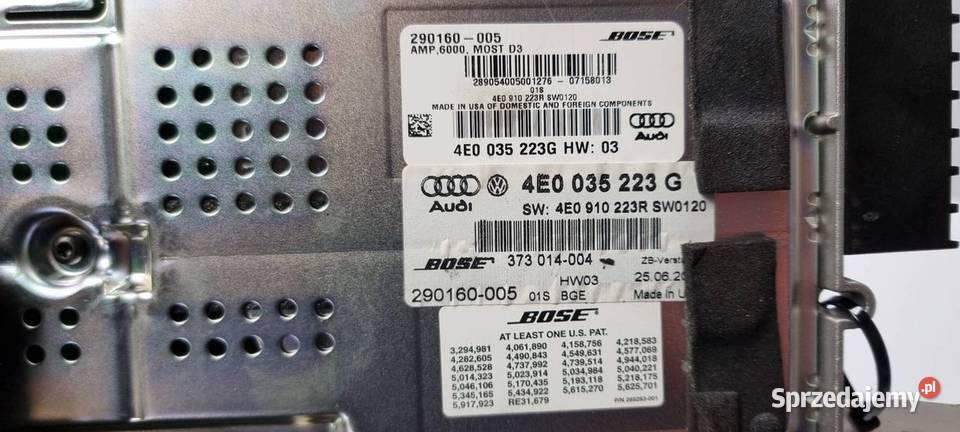 WZMACNIACZ AUDI S8 D3 4E0035223G Lipno