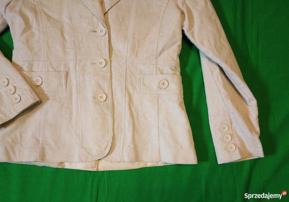 Wygodny jasny prążkowany bawełniany żakiet Rozmiar 38(M) Warszawa sprzedam