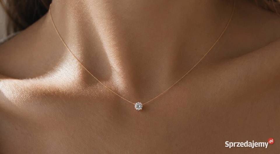 Delikatny naszyjnik z diamencikiem stal Rzeszów
