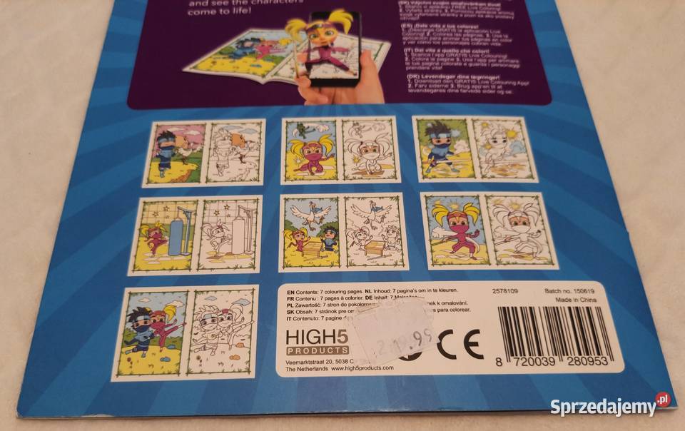 Animated colouring book Ninja friends Książki i Podręczniki Czeladź sprzedam