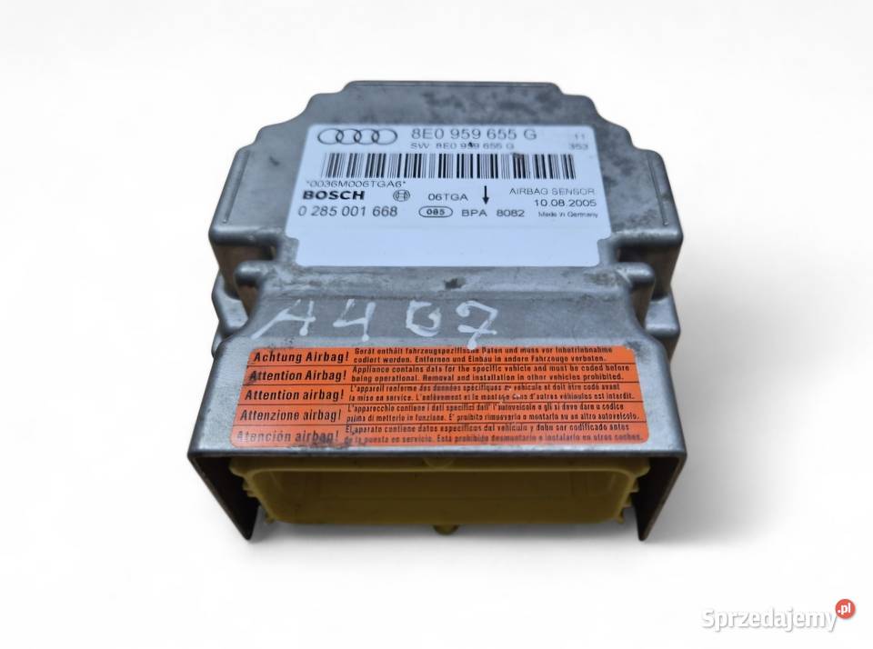 MODUŁ SENSOR AIRBAG PODUSZEK POWIETRZNYCH AUDI Działoszyce